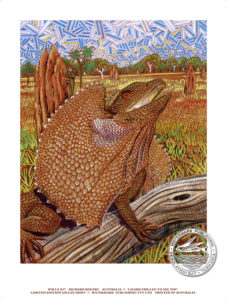 Frilled Lizard by South Australian artist Richard Rogers is a signed limited edition print