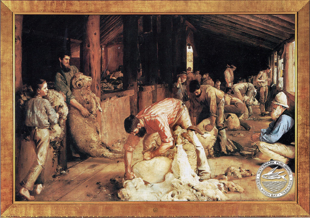 Shearing The Rams Offset Print By artist Tom Roberts