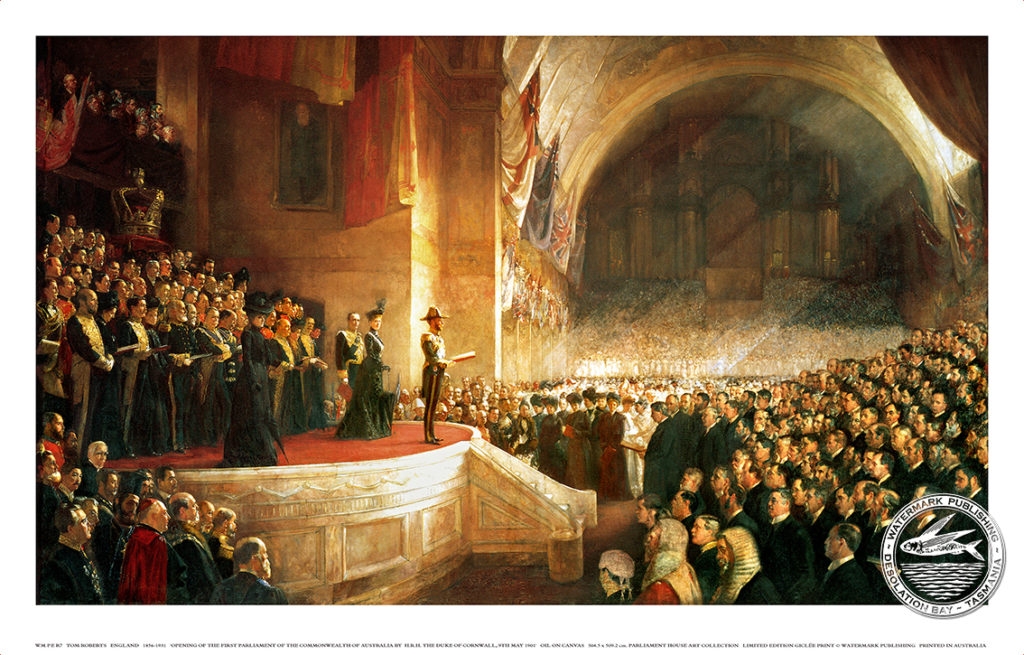 opening of the parliament by Tom Roberts