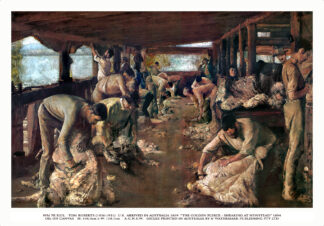 shearing at newstead, the golden fleece by tom roberts large giclee print