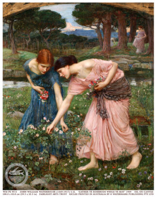 GATHER YE ROSEBUDS WHILE YE MAY, 1909 - John Waterhouse - SML GICLEE PRINT - 37x30cm
