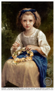 Child Braiding a crown by William Bouguereau art print