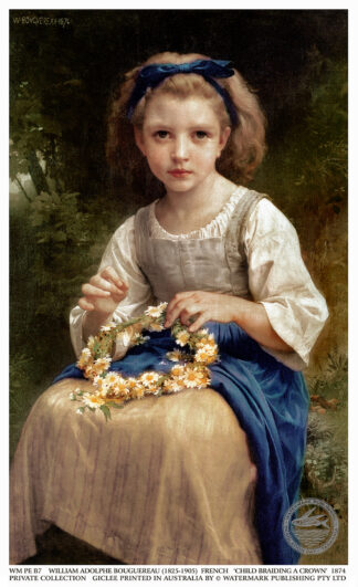 Child Braiding a crown by William Bouguereau art print