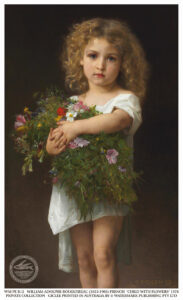 Child With Flowers by William Bouguereau print