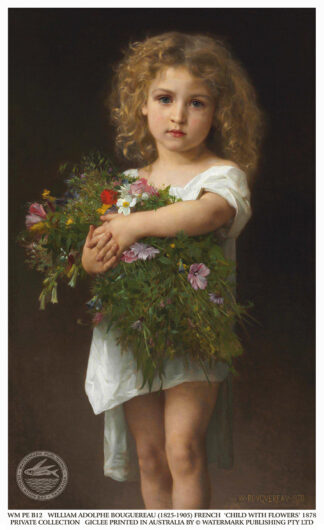 Child With Flowers by William Bouguereau print